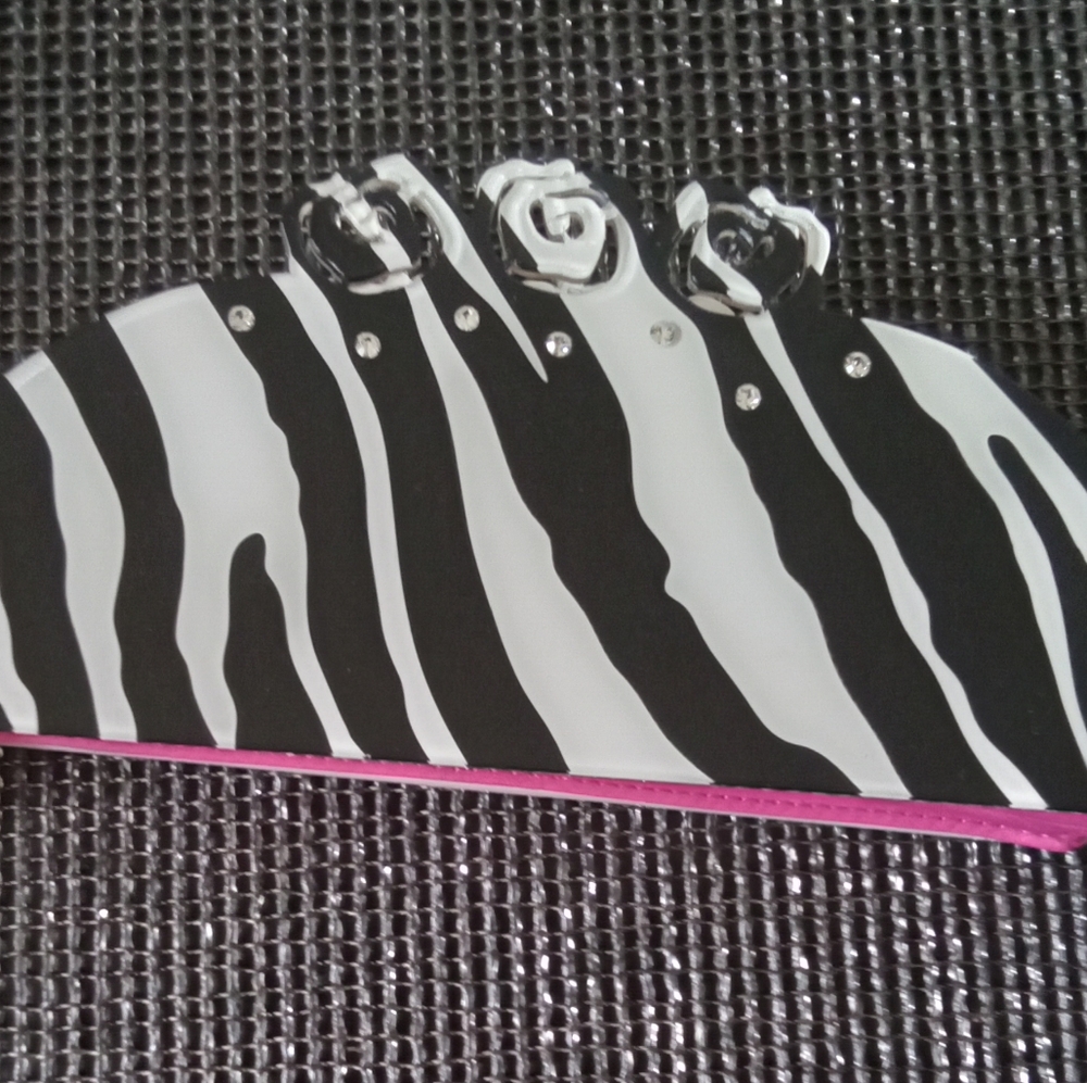 Black White Zebra Lucite Mini Evening Bag - Picture 7 of 8